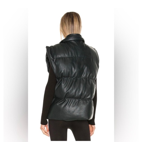 Blank NYC green Quilted Puffer Vest vegan leather womens Size XS - Picture 2 of 11